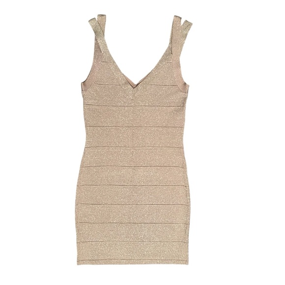 Forever 21 Gold Metallic Bandage Dress Size S - Picture 4 of 5